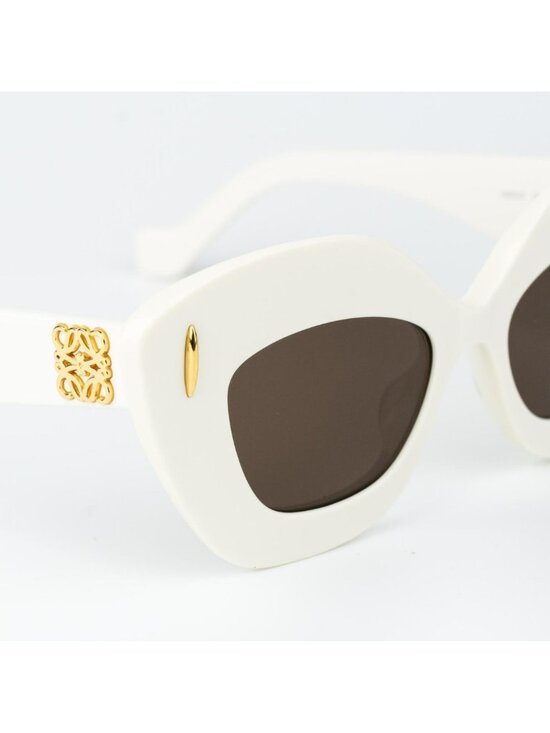 Loewe Women Sunglasses Ivory Brown Cat Eye LW40127I ANAGRAM 